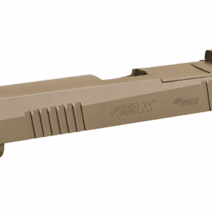 Flat Dark Earth (FDE) SIG Sauer P365X complete slide isolated on a white background